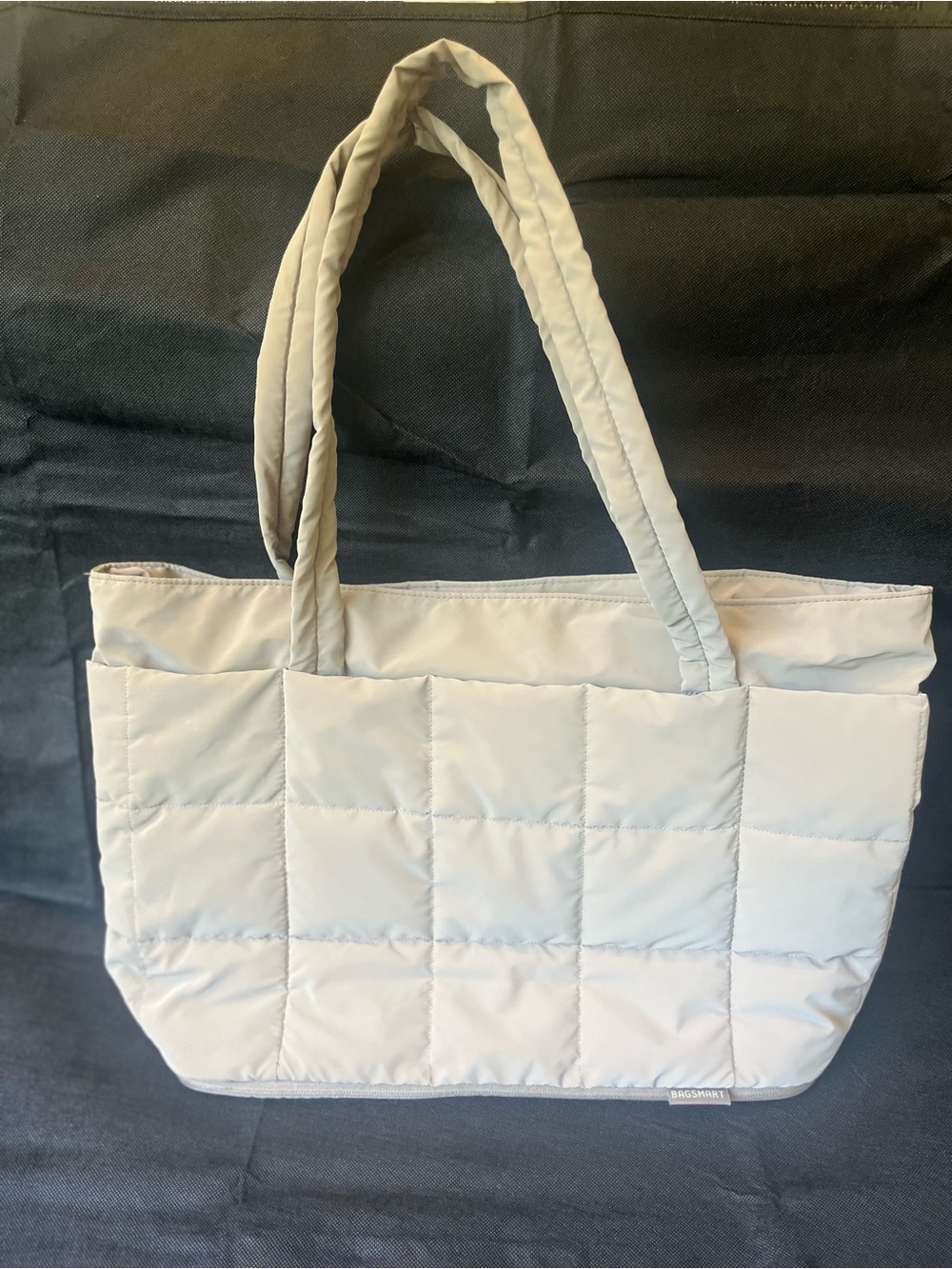 Bagsmart Expandable Puffer Tote Bag in Beige